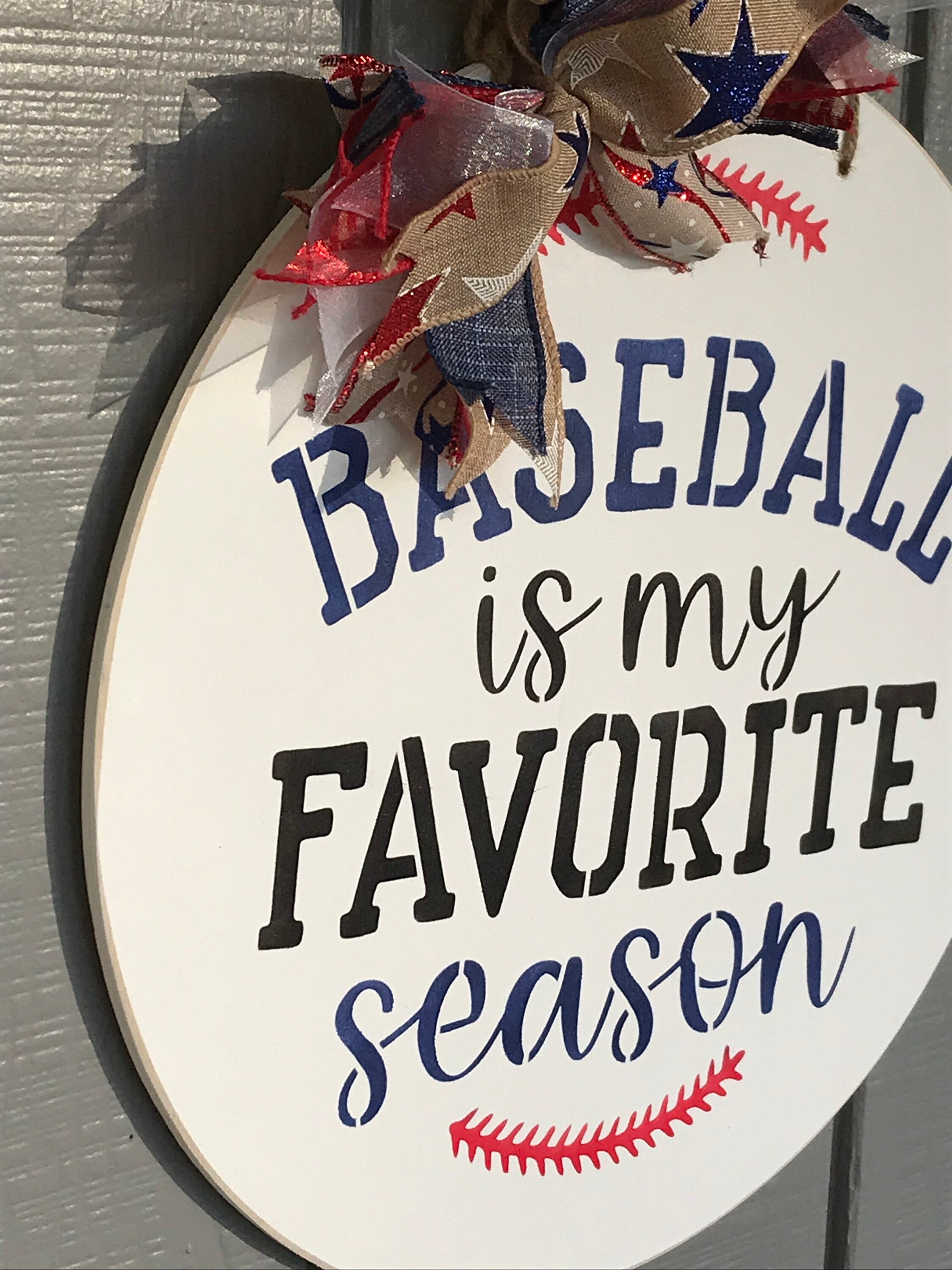 Baseball Front Door Decor 14 Round Door Hanger Etsy UK