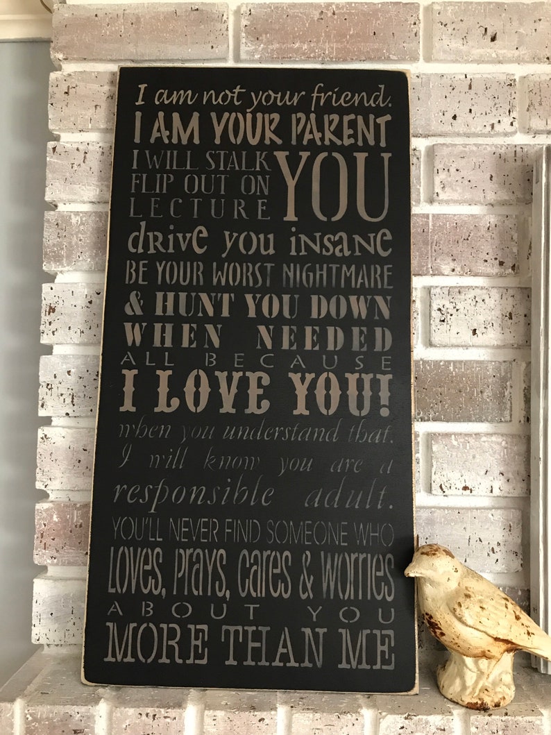 PARENTS PROMISE-I am your Parent/Hand Painted/ Wood Sign/Wall | Etsy
