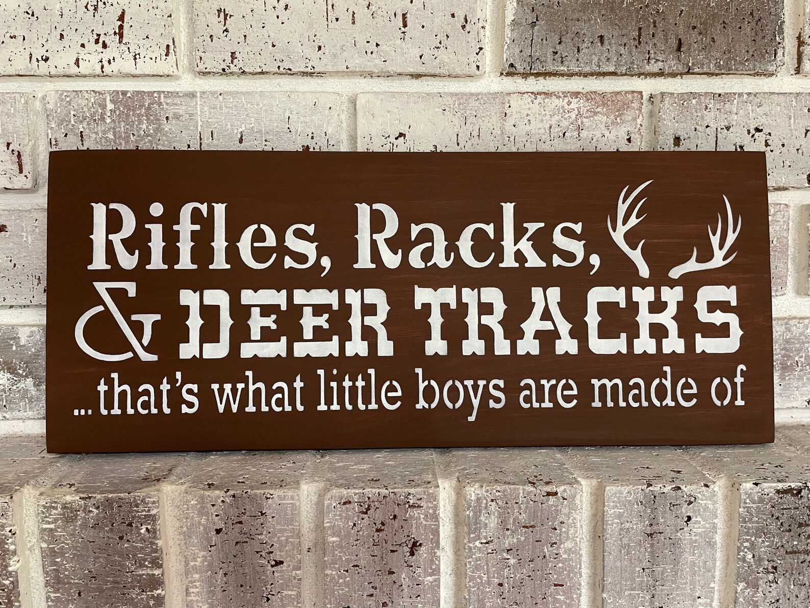 Rifles Racks & Deer Tracks/ Boys Sign/hand Painted/rustic Wood Etsy