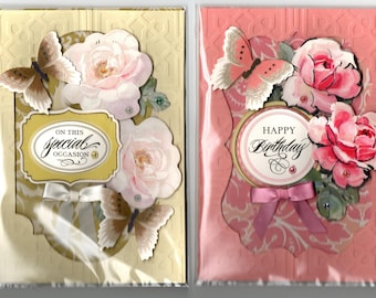anna griffin set of 4 garden window design cards with envelopes A5 size