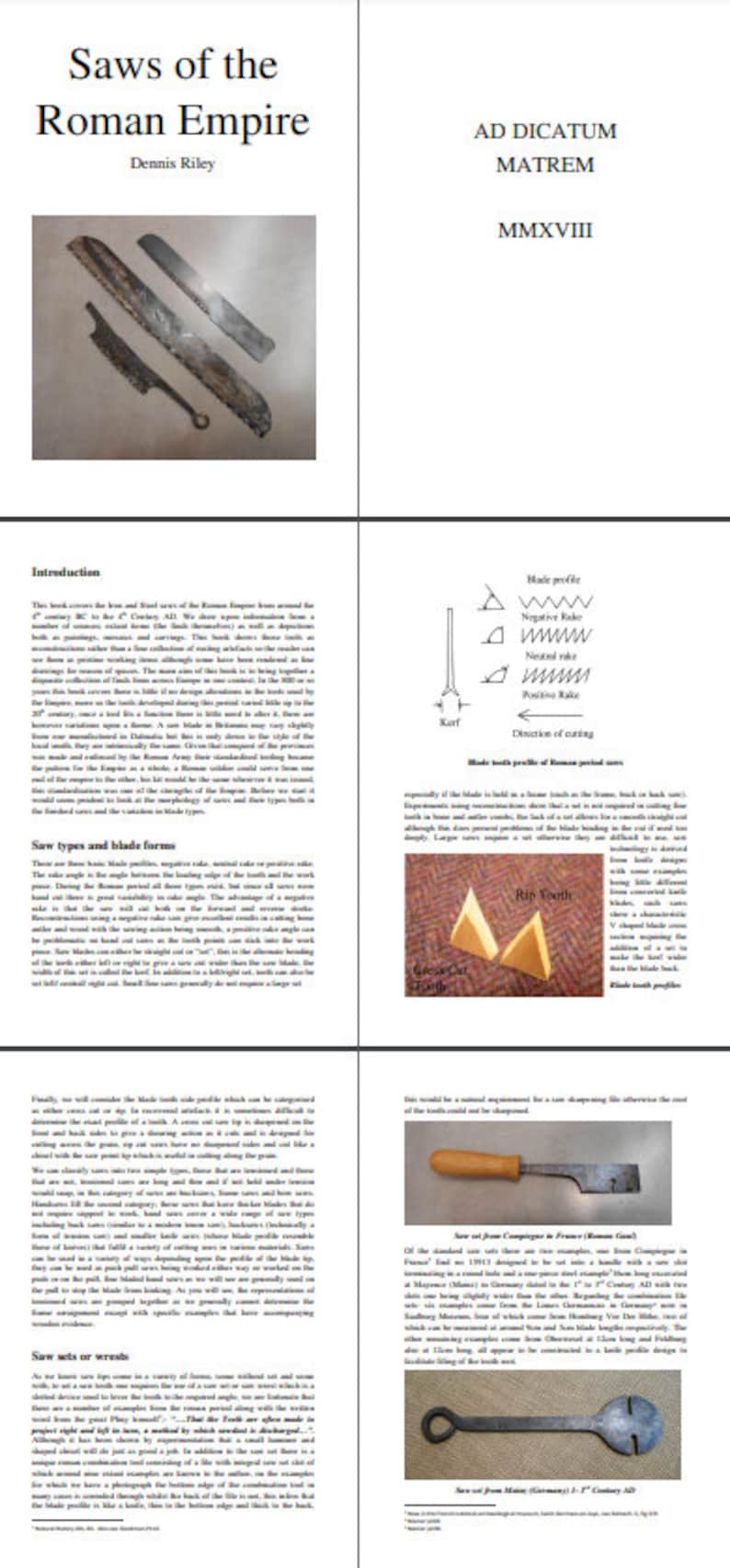 Saws of the Roman Empire 44 page book A5 on period saws 4thc BC to 4thc AD image 2