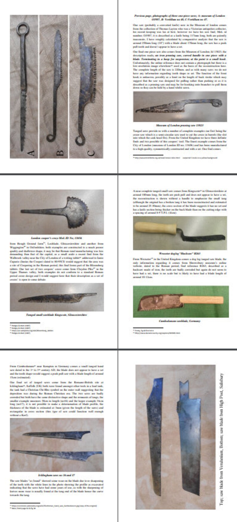 Saws of the Roman Empire 44 page book A5 on period saws 4thc BC to 4thc AD image 5