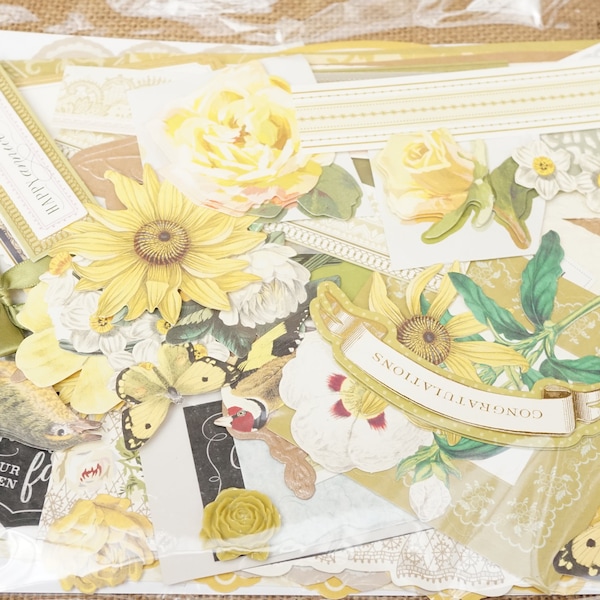 Anna Griffin end of line collection yellow and greens crafting set