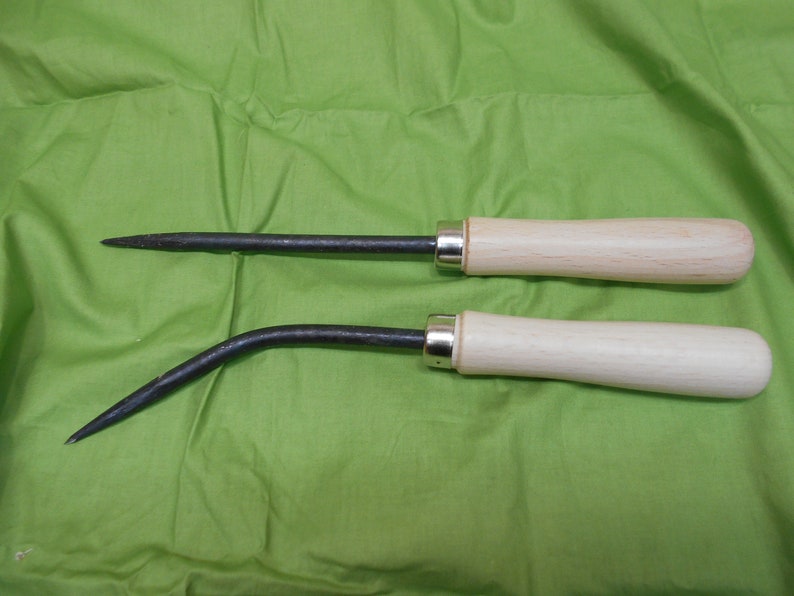 Willow basket weavers bodkin awl straight & curved set Etsy