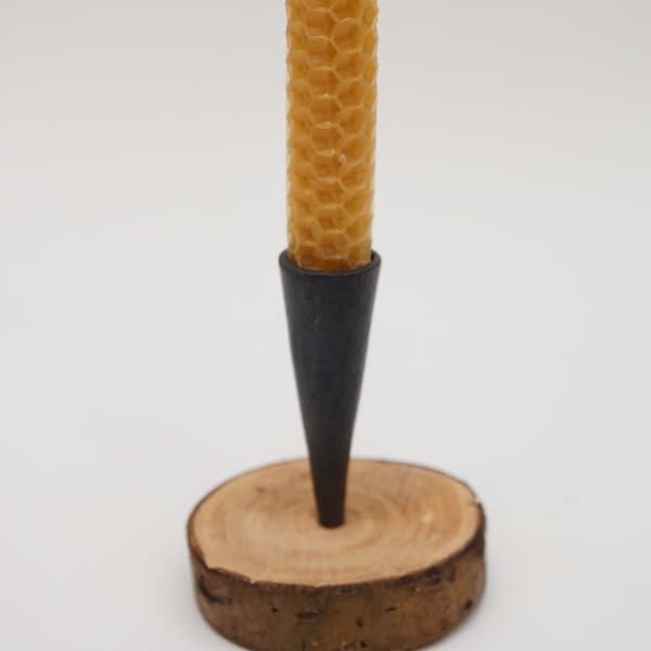 handgeschmiedete mittelalterlichen Stil Kerzenhalter Basis und Bienen Wachs Kerze daegrad Tools Sheffield