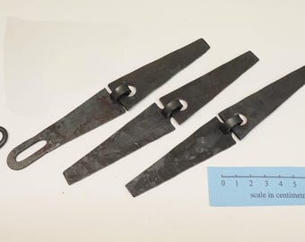 niet-geboord Angelsaksisch koperen driehoekige scharnieren met nietje 8 cm