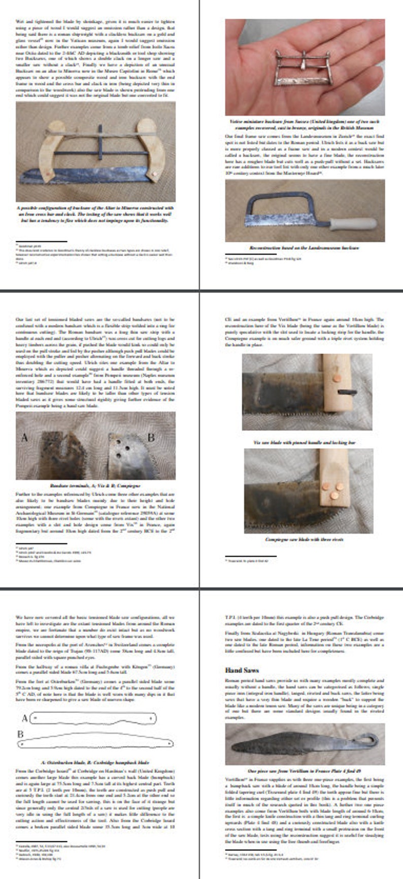 Saws of the Roman Empire 44 page book A5 on period saws 4thc BC to 4thc AD image 4