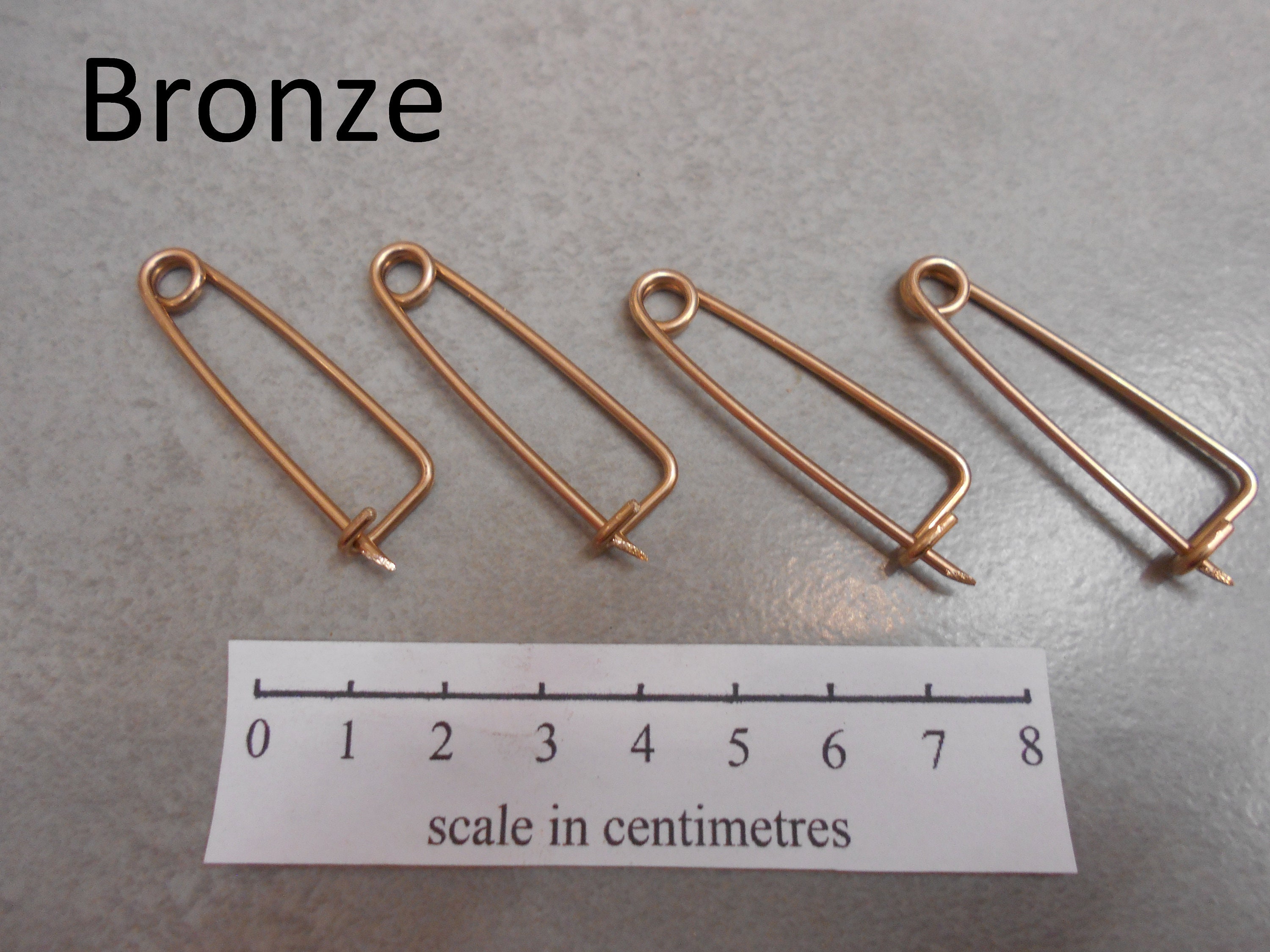 Set of 4 Safety Pins in Copper or Bronze Carlton Coleville Etsy UK