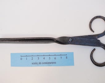 late medieval or colonial US 8" long forged steel tongs