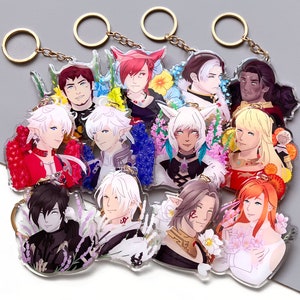 Floriography FFXIV 3&quot; Keychains
