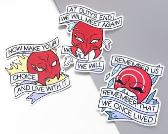Unsundered Ascian Masks - FFXIV Vinyl Metallic Stickers