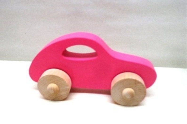 Wood Wooden Toy Car, Party Favor Toy, Push Toy, Birthday Gift Kids, Car Toy image 4