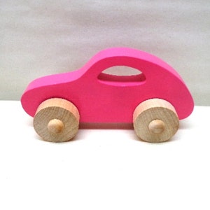 Wood Wooden Toy Car, Party Favor Toy, Push Toy, Birthday Gift Kids, Car Toy image 1