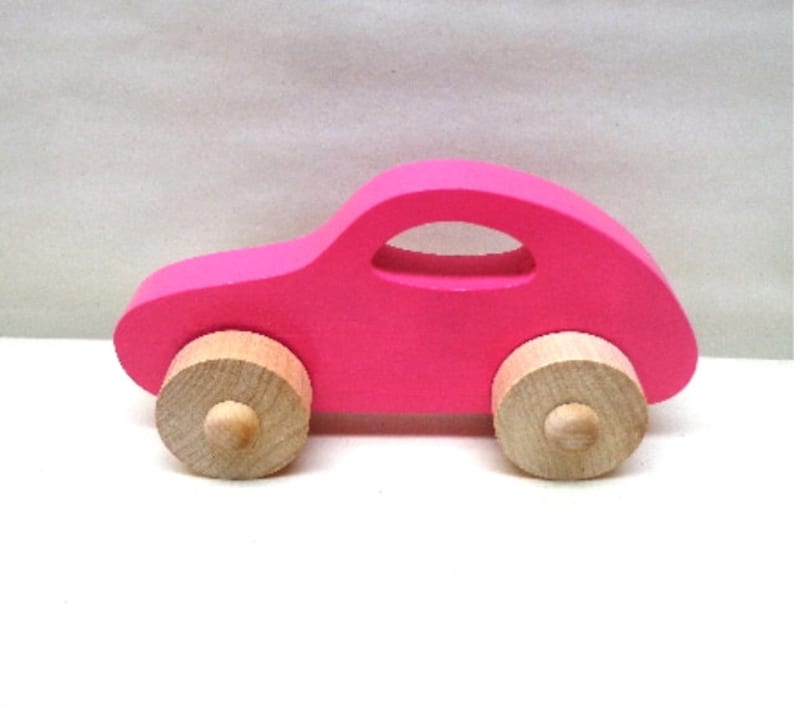 Wood Wooden Toy Car, Party Favor Toy, Push Toy, Birthday Gift Kids, Car Toy image 1