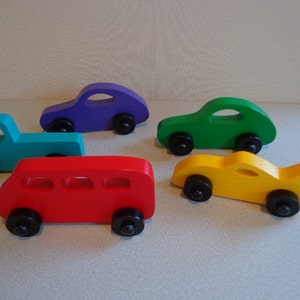 Wood/Wooden Toy Vehicles: Truck, Bus and Car, Vehicles Party Favor Toys, Birthday Gift For Boy and Girls image 1