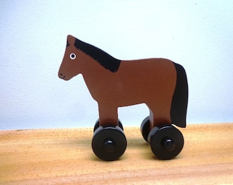 Wood Toy Horse, Wood Toy Horse, Push Toy, Gift for Kids, Baby/Kids Birthday Gift Toy, Eco-friendly Toy Horse Made in USA