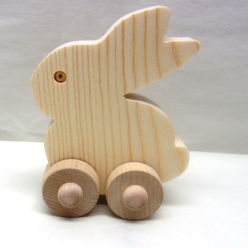Natural Wood/wooden Bunny Toy Rabbit Toy Gift Kids Toy Etsy