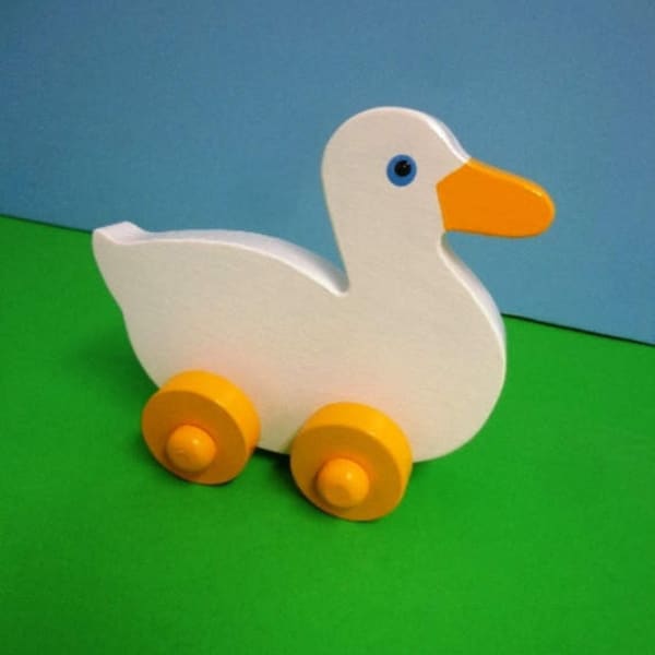 Handmade Wood Duck Push Toy,  Kids Gift