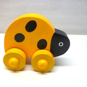 Wooden Toy Turtle, Car, Ladybug, Bunny,& Chicken Wood Push Kids Toy, Giveaways Toys For Children, Easter Gift Kids image 7