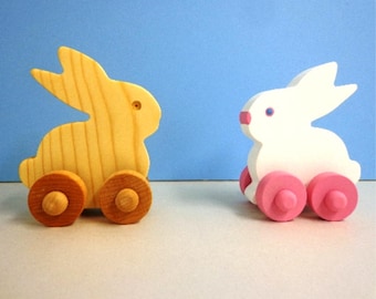 Wood Toy Bunny, Gift for Kids, Wooden Toy Bunny, Push Toy Bunny Kids, Basket Filler Toy, Kids Toy, Kids Toy Bunny