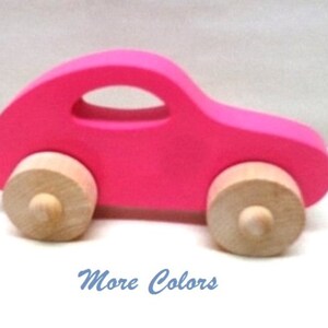 Wood Wooden Toy Car, Party Favor Toy, Push Toy, Birthday Gift Kids, Car Toy image 2