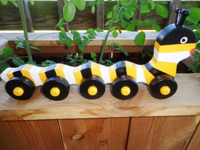 Christmas Gift For Kids Kids Toy Kids Gift Wood Toy PushPull Toy Monarch Caterpillar WoodWooden Caterpillar Toy