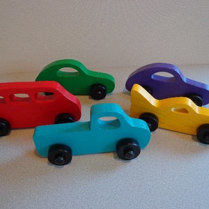 Wood/Wooden Toy Vehicles: Truck, Bus and Car, Vehicles Party Favor Toys, Birthday Gift For Boy and Girls image 2