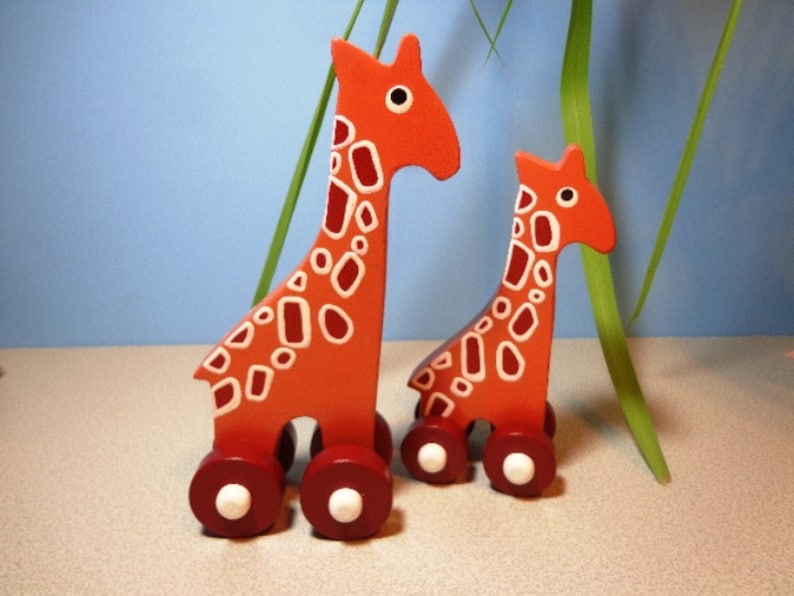 Giraffe Mama and Baby Giraffe Push Toys Gift Kids/baby Etsy New Zealand