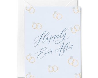 Something Blue Wedding Card: Happily Ever After Rings