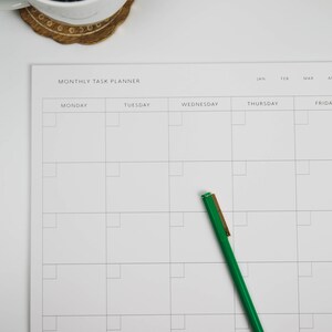 Monthly Desk Calendar Desk Calendar Large Desk Planner - Etsy