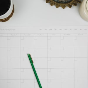 Monthly Desk Calendar Desk Calendar Large Desk Planner - Etsy