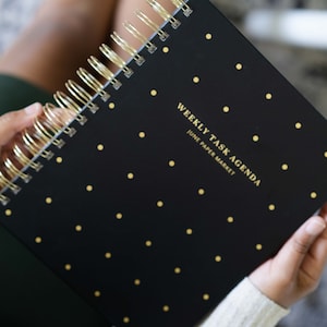 Hardcover Planner - Undated Planner - Pretty Planner - Weekly Planner Notebook - Gold Spiral - Planner 2025 - To Do List - Gift For Her