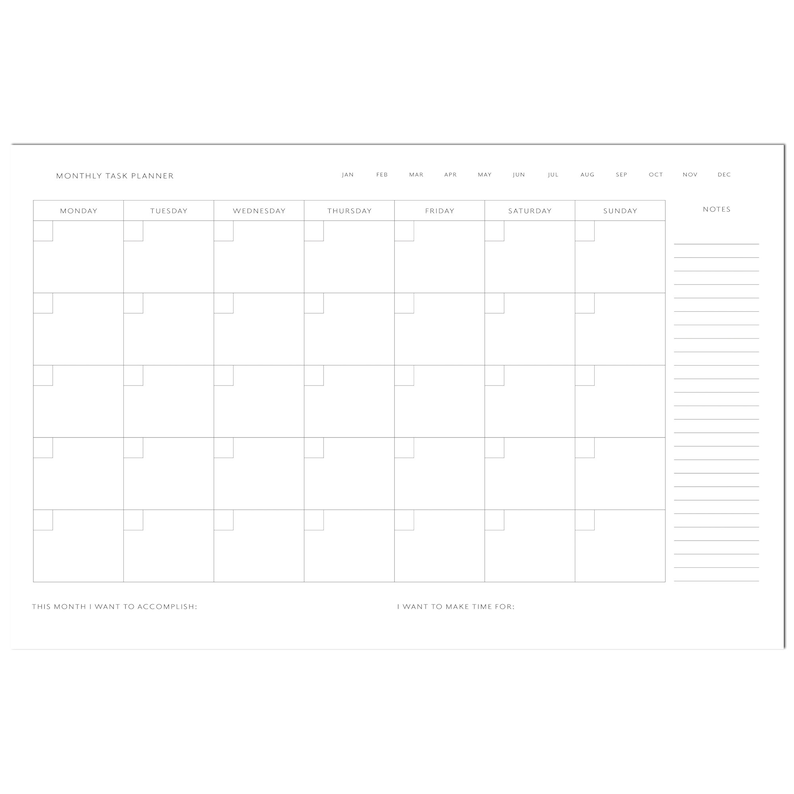 Monthly Desk Calendar Desk Calendar Large Desk Planner - Etsy