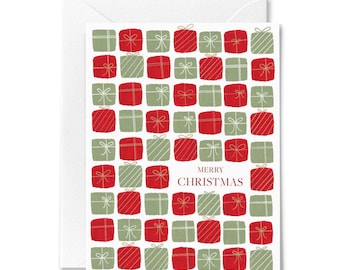Watercolor Christmas Card: Festive Gift Print, Holiday Greeting