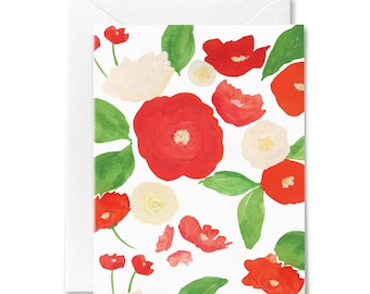 Neutral Watercolor Christmas Card: Festive Gift Print, Holiday Greeting