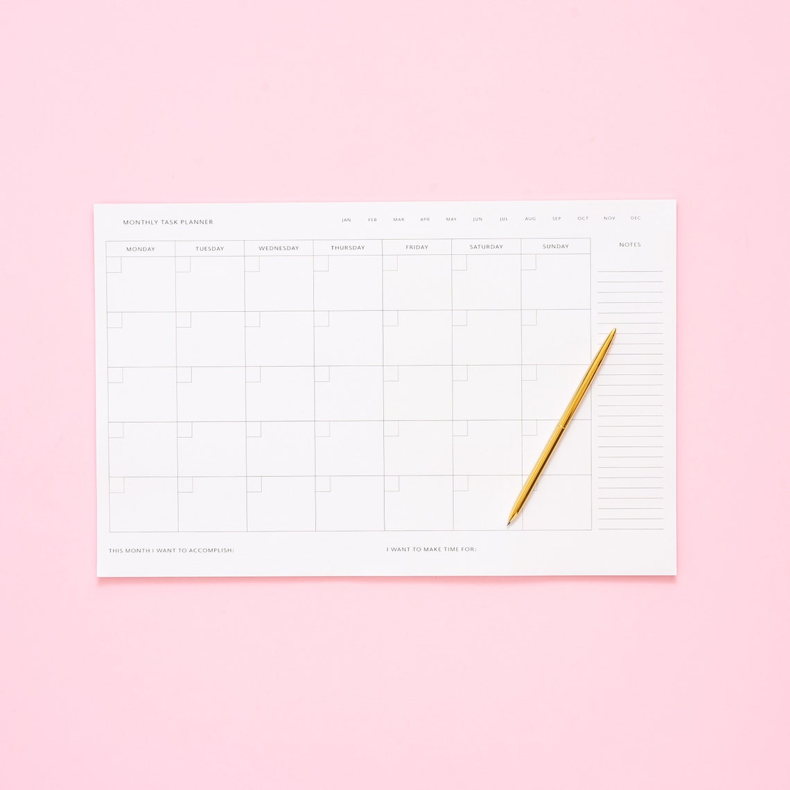Monthly Desk Calendar Desk Calendar Large Desk Planner - Etsy