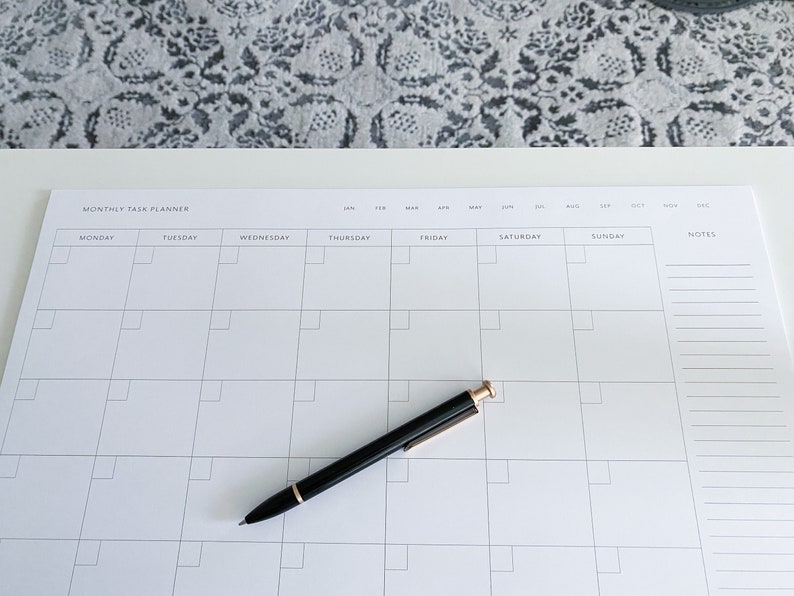 Monthly Desk Calendar Desk Calendar Large Desk Planner - Etsy