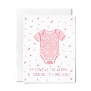 Cute Baby Greeting Card - Illustrated Card for Baby Shower Birth Announcement - Adorable Baby Greeting Card - Perfect for Baby Shower Gift