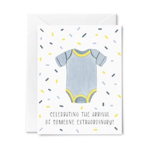 Cute Baby Greeting Card - Illustrated Card for Baby Shower Birth Announcement - Adorable Baby Greeting Card - Perfect for Baby Shower Gift