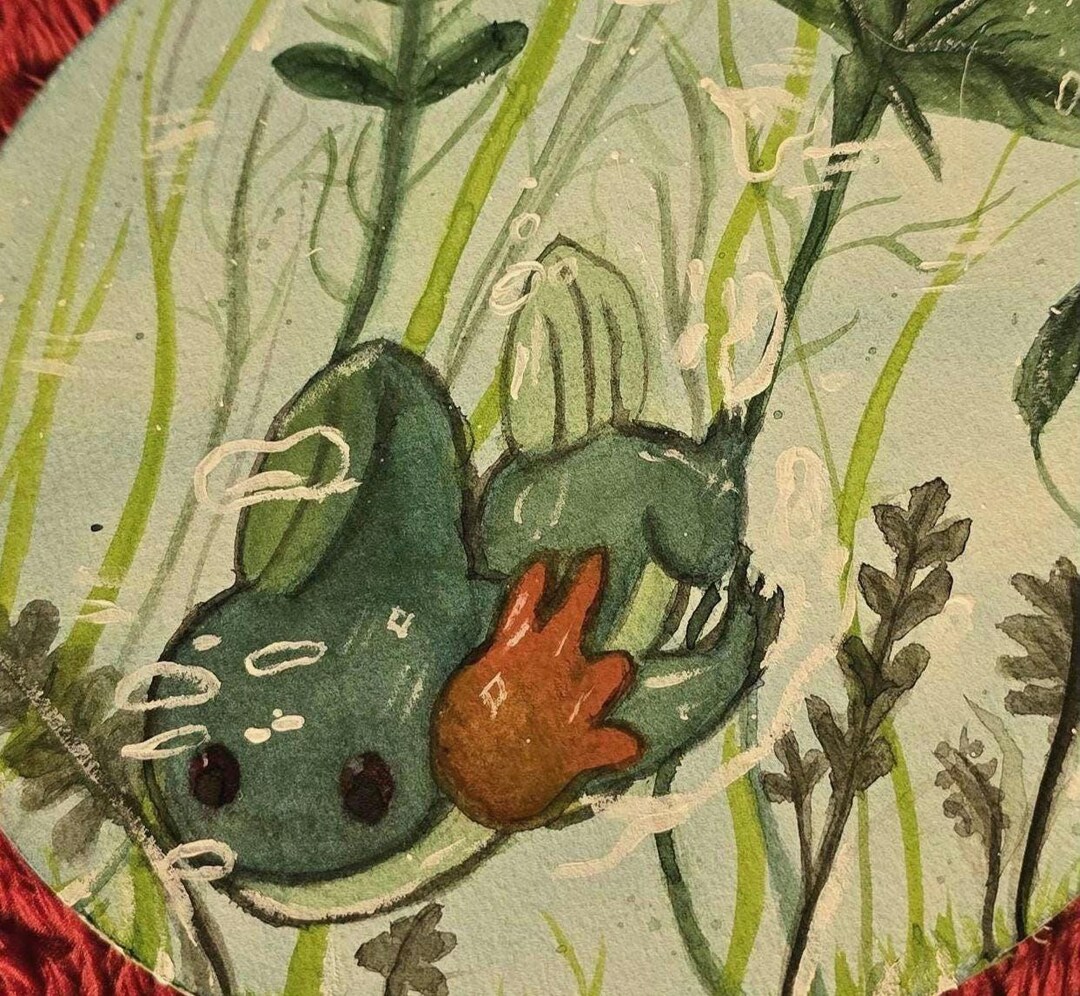 Water Pokemon Watercolor Art | Mudkip Pocket Monster Painting - Etsy