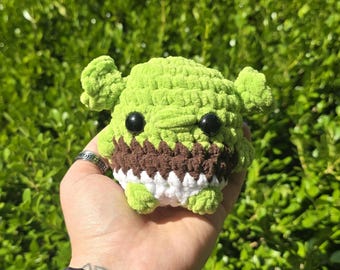 Mini peluche de Shrek: juguete de ogro del tamaño de la palma de la mano, peluche divertido hecho a mano, regalo de meme, lindo animal de peluche del pantano