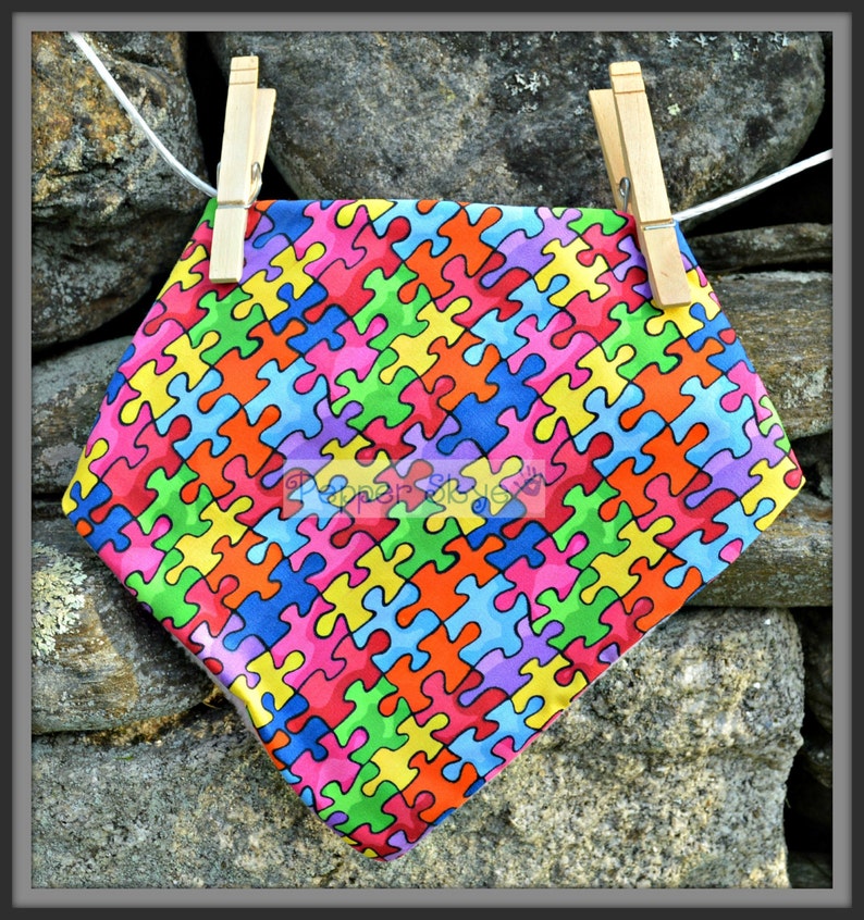 Autism Awareness Bandanna Baby Bib image 4