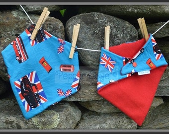 Union Jack & Mini Coopers Bandanna Baby Bib