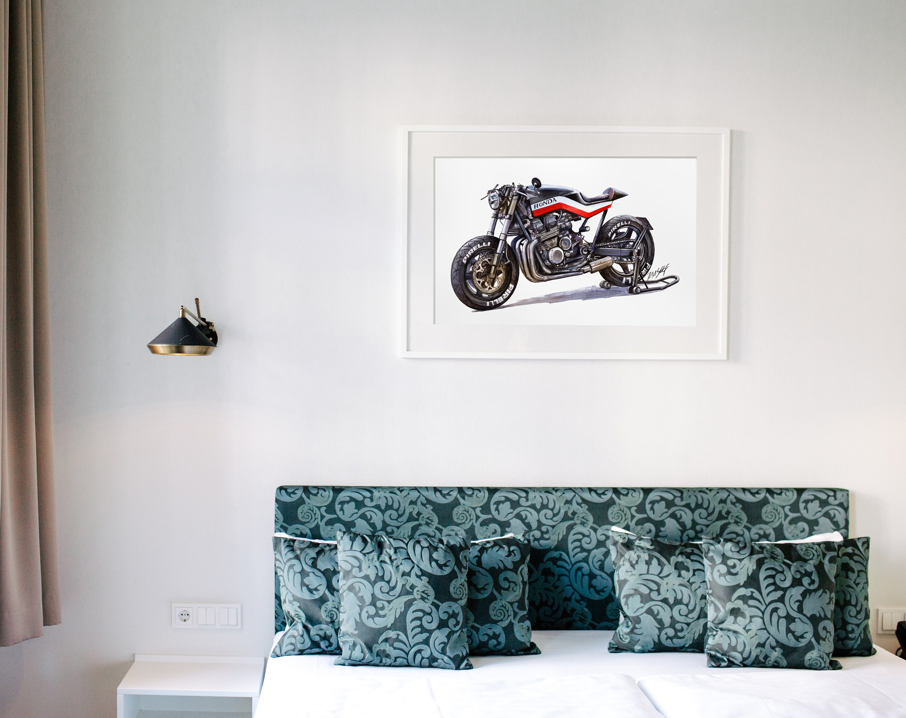 I painted this custom CBX 750 by Crew moto in watercolor : r/CafeRacers