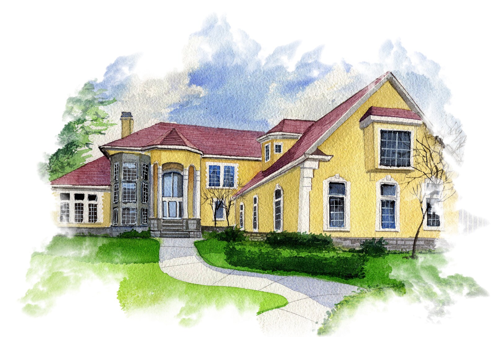 House Painting from Photo of your Home Digital Download Gift Etsy