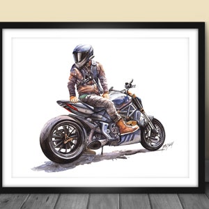 Motorcycle Art Print, Motorbike Poster, Motorcycle Wall Art, Transportation Art, Man Cave Wall Art, Biker Gift
