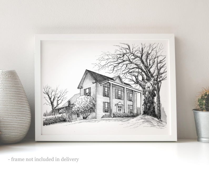 Custom Pen and Ink House Portrait, Personalized Housewarming Gift - Etsy