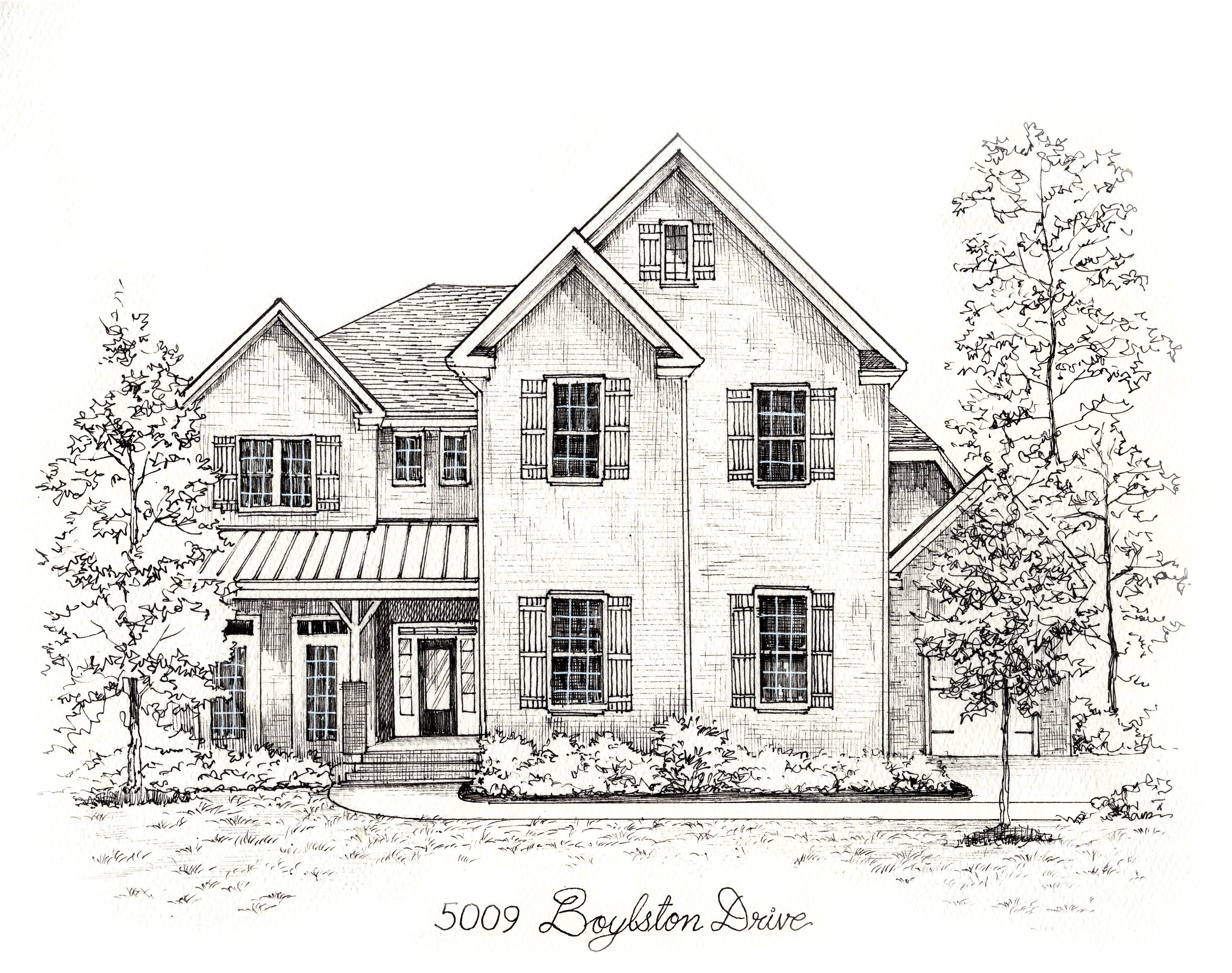 Custom Pen and Ink House Portrait: First Home Gift - Etsy