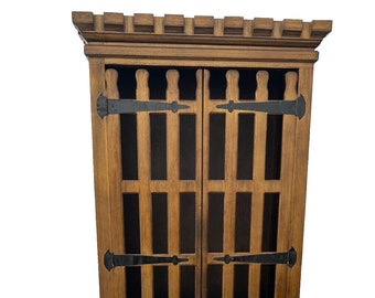 Bookcase Gothic Tower Style Tall Slimline Two adjustable shelves Double doors