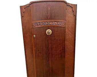 Gorgeous Art Deco Wardrobe Armoire Cabinet Locking Door shelf Hangar Rod